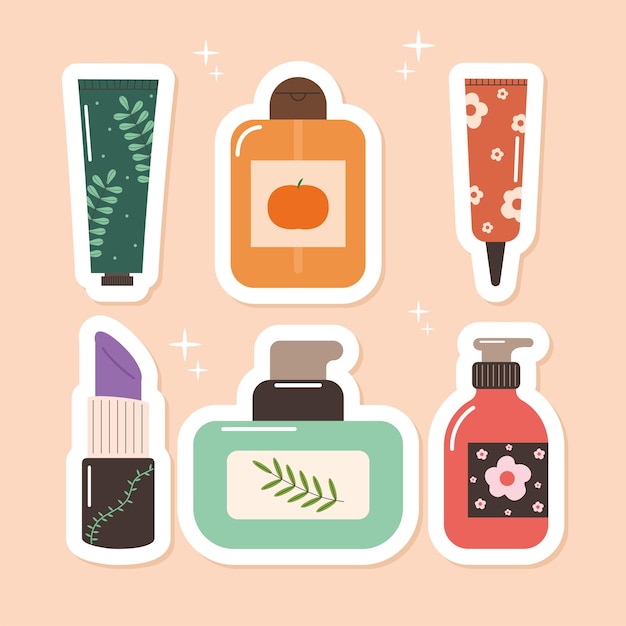 Free vector six skin care icons