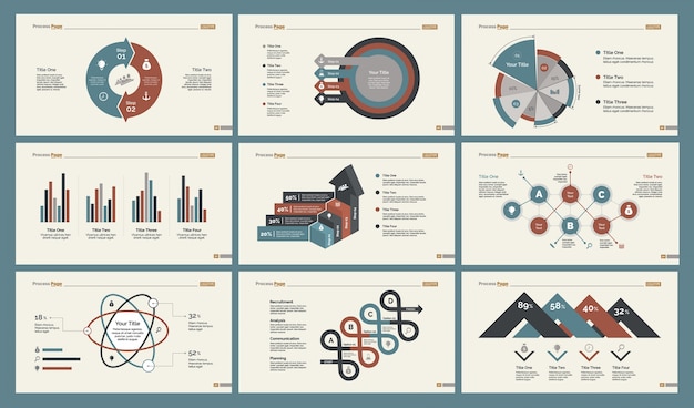 Free vector six slide templates set