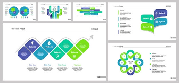 Free vector six statistics slide templates set