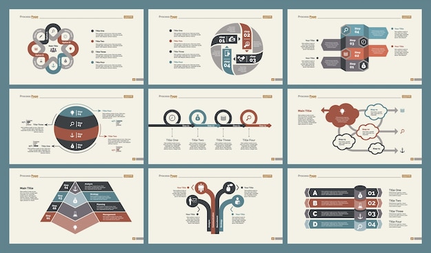 Six Training Charts Slide Templates Set