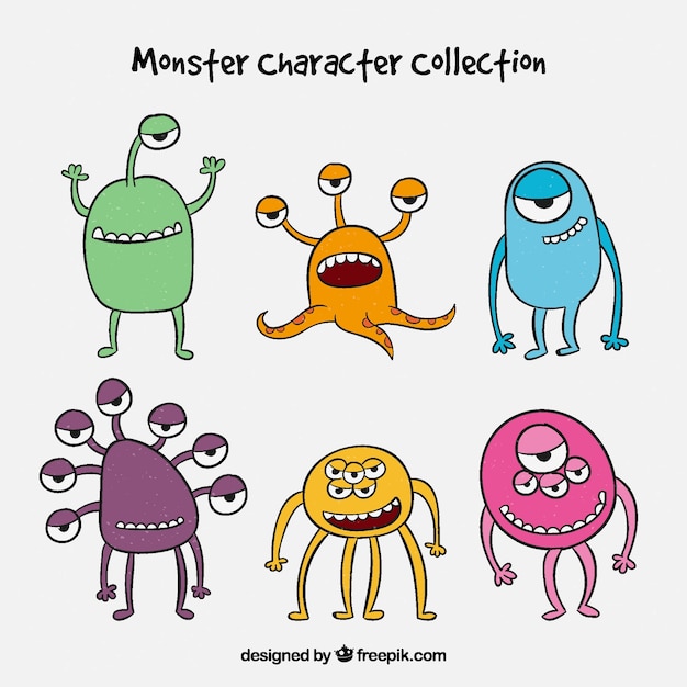 Six types of monster characters