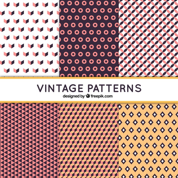 Six vintage geometric patterns