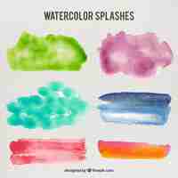 Free vector six water color spash pack