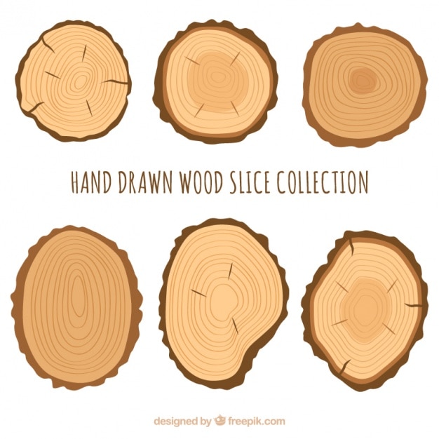 Free vector six wood slices