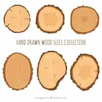 Free vector six wood slices