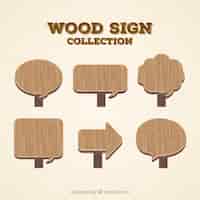 Free vector six wooden signs