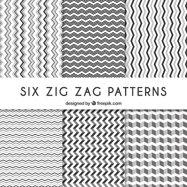 Six zig-zag patterns