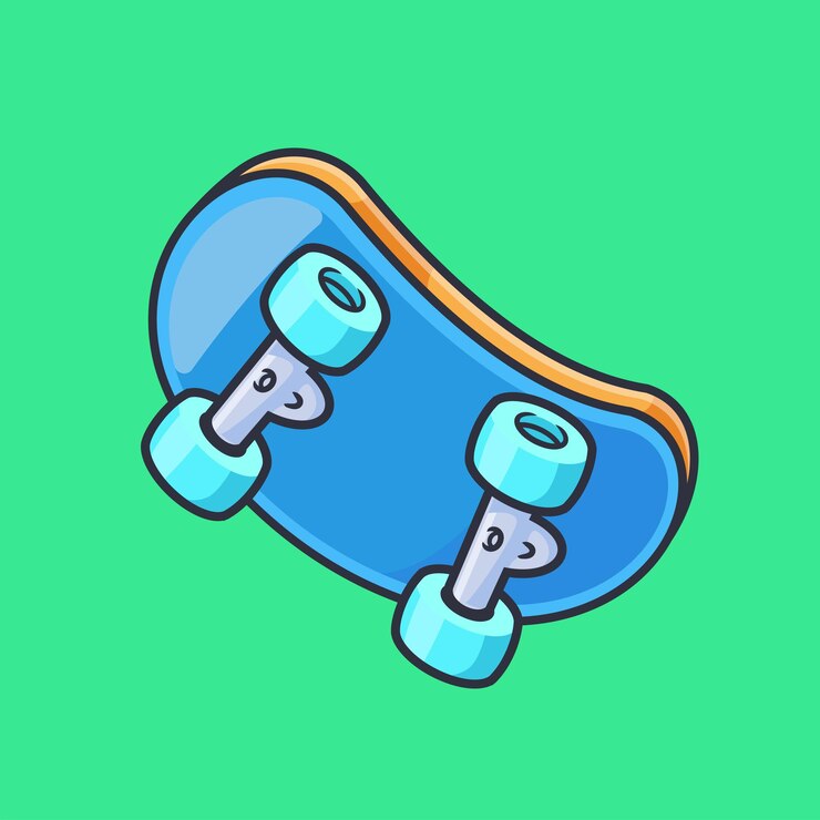 Free Vector skateboard floating cartoon vector icon illustration sport object icon isolated flat vector