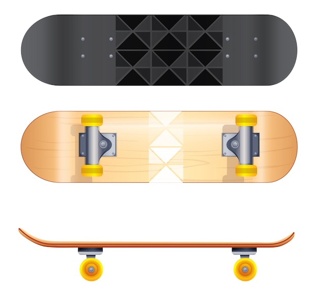Free vector skateboard templates