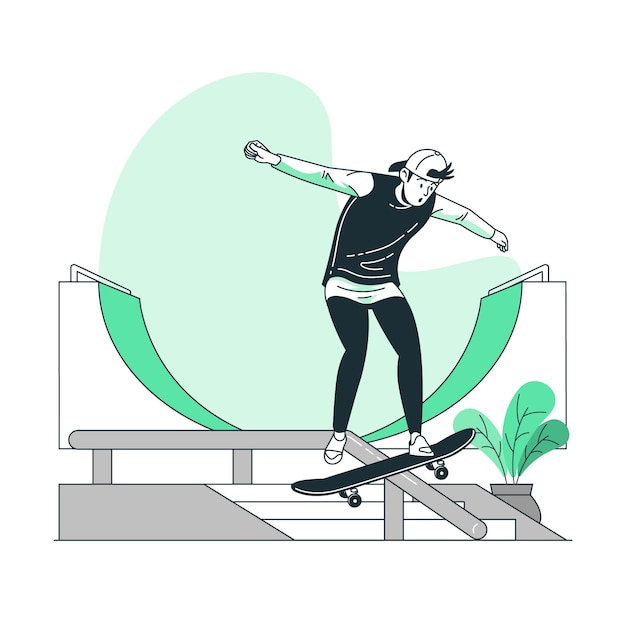 Skateboarding concept illustration