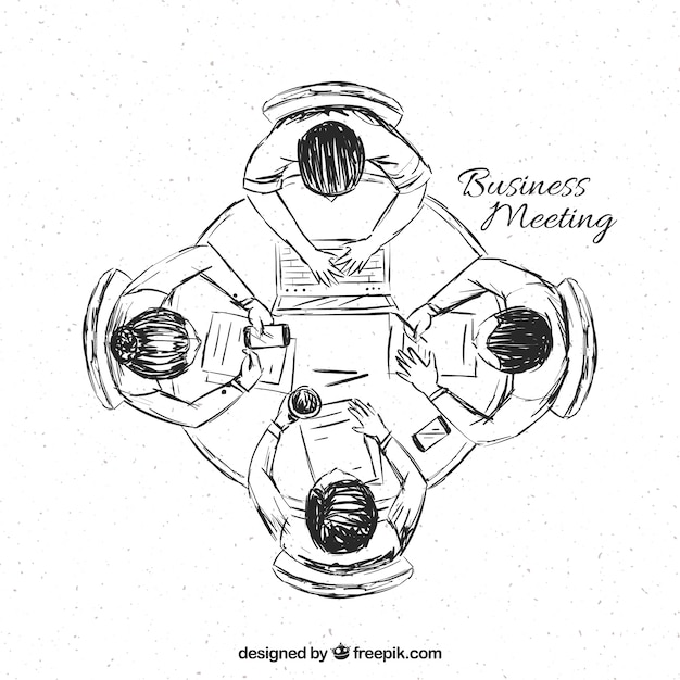 Free vector sketch of business meeting