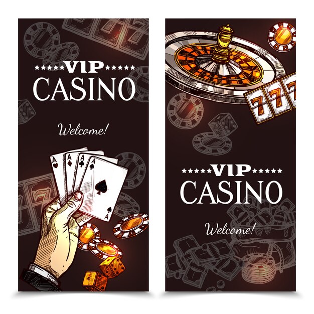 Sketch Casino Vertical Banners