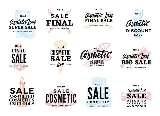 Sketch Cosmetic Logotypes Set