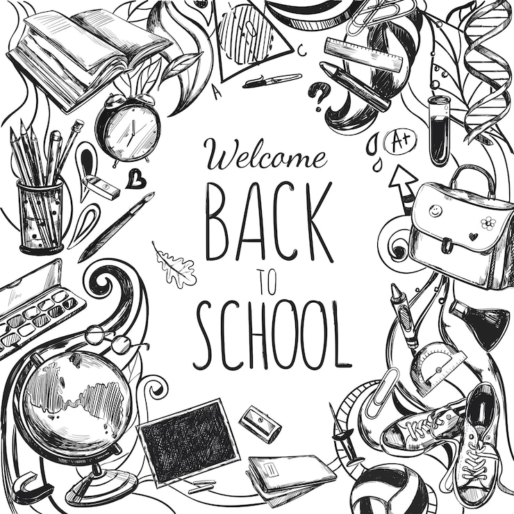 Free Vector sketch doodles back to school frame