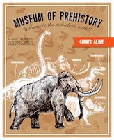 Sketch hand drawn mammoth illustration poster