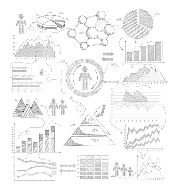 Schizzo elementi infographic