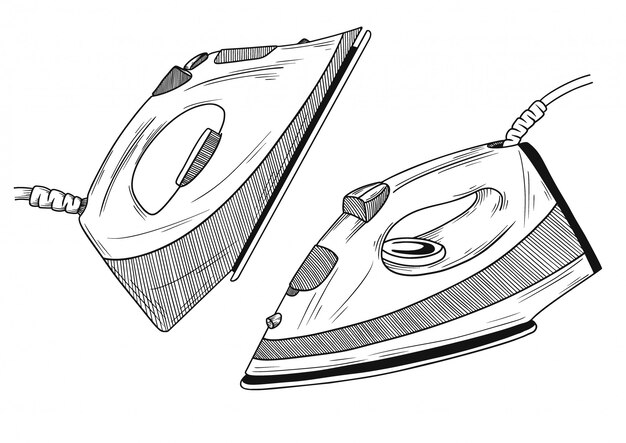 Illustration of iron. electric appliance, household device | Premium Vector
