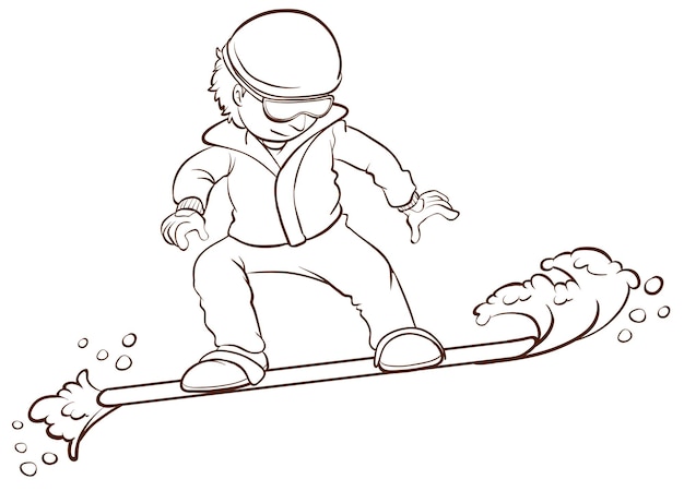 Free vector a sketch of a man playing winter sport