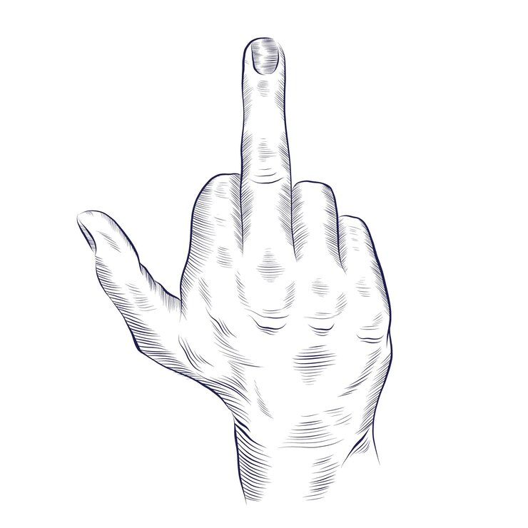 Free Vector sketch of middle finger gesture