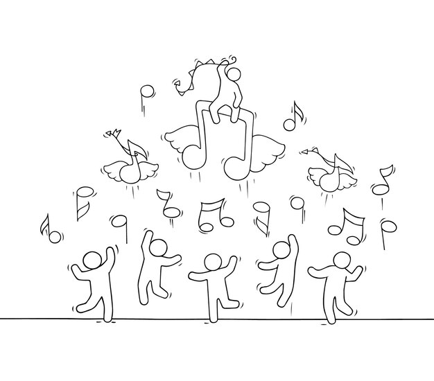 21年賀状 Liitleの人々と漫画の落書きイラストはお祝いの準備をします 手描きのベクトルイラスト プレミアムベクター 21年賀状 Liitleの人々と漫画の落書きイラストはお祝いの準備をします 手描きのベクトルイラスト プレミアムベクター