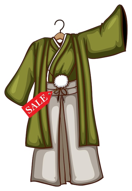 Free vector a sketch of a simple discounted dress from asia