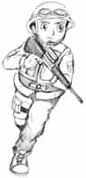 Free vector a sketch of a soldier