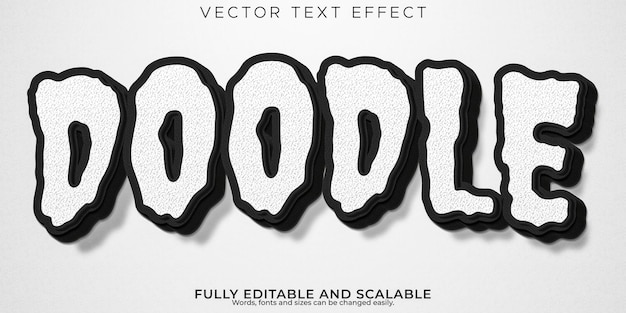 Sketch text effect editable doodle and drawing text style