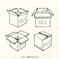 Free vector sketched box