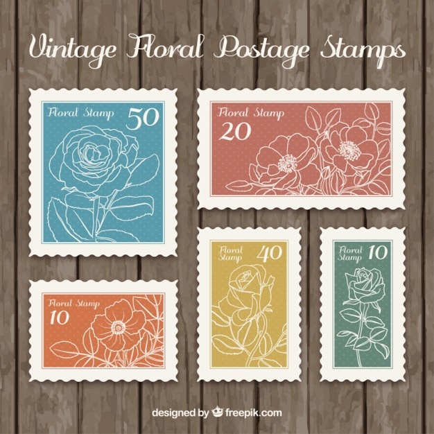 Floral Stamps stock illustration. Illustration of postal - 13944403