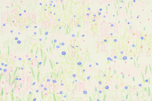 Free vector sketched flower field background bird eye view