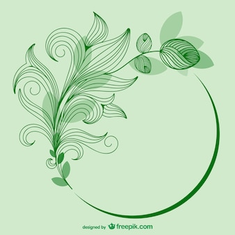 Sketched green leaves