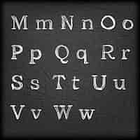 Бесплатное векторное изображение Набросал рисованной алфавит от m до w