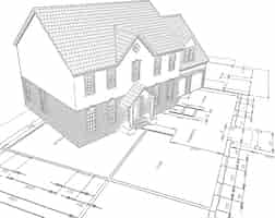 Free vector sketched style illustration of a house