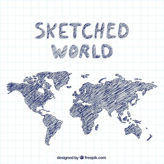 Бесплатное векторное изображение sketched мир