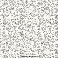 Free vector sketches arabic food pattern
