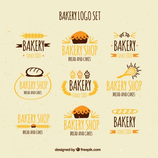 Free vector sketches bakery logo set