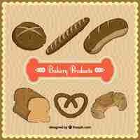 Free vector sketches bakery products collection