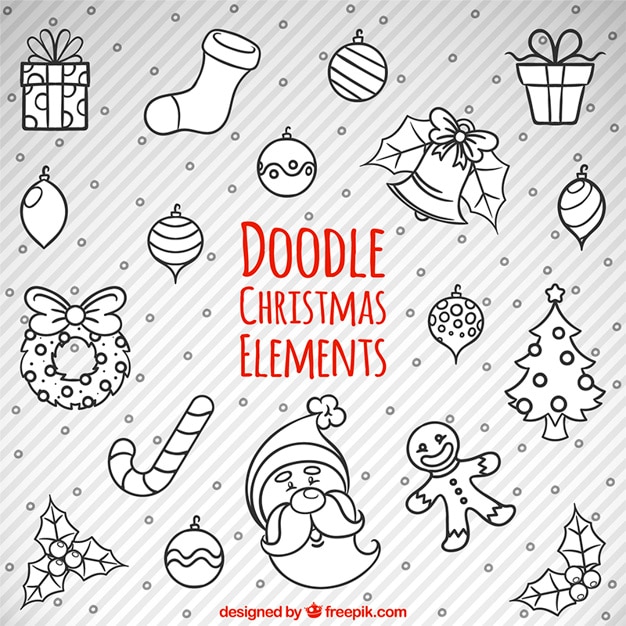 Free vector sketches of christmas items