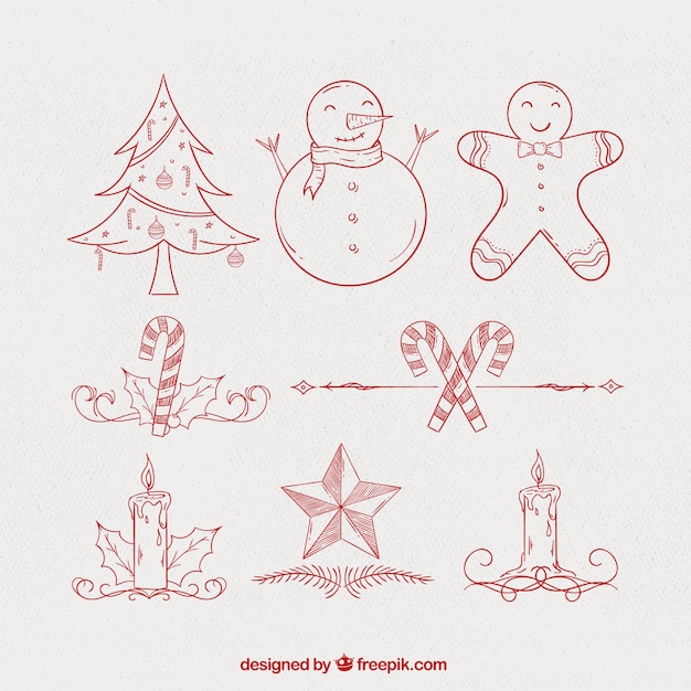 Sketches of christmas ornaments