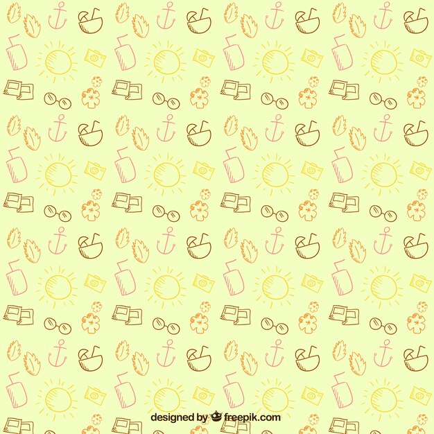 Sketches summer elements pattern