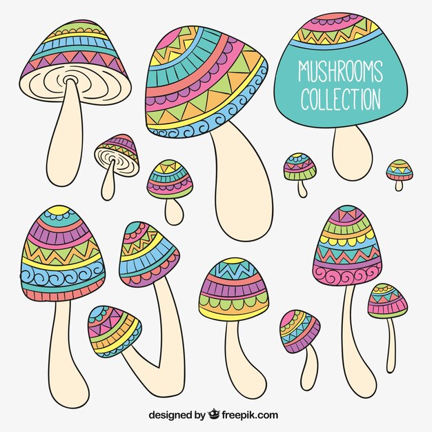 Free vector sketchy abstract mushrooms