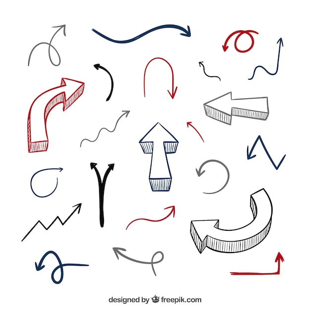 Free vector sketchy arrows