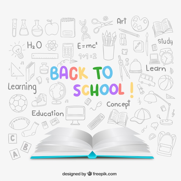 Free vector sketchy back to school background