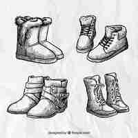 Free vector sketchy boots