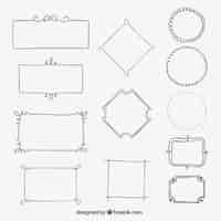 Free vector sketchy borders collection