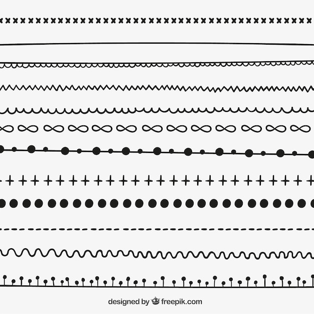 Бесплатное векторное изображение Эскизные границы