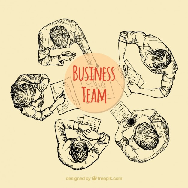 Vettore gratuito business team sketchy