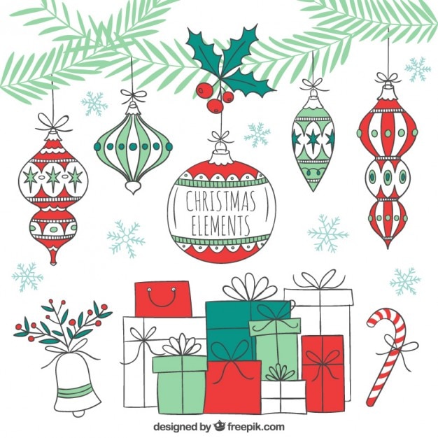 Free vector sketchy christmas decoration
