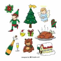 Free vector sketchy christmas elements