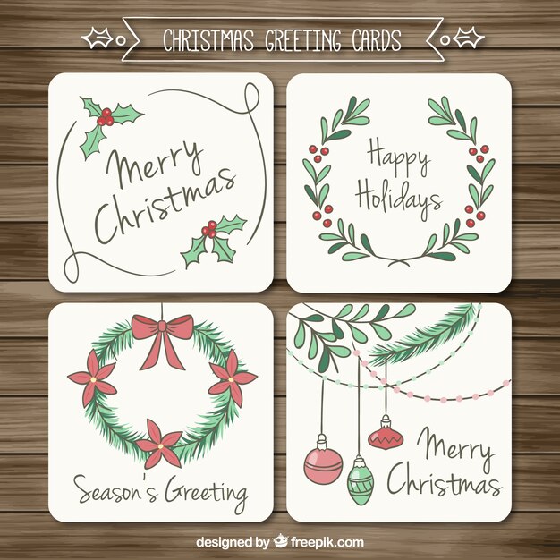 スケッチクリスマスグリーティングカード